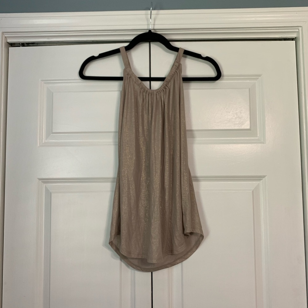 Beige tank top with gold shimmer!